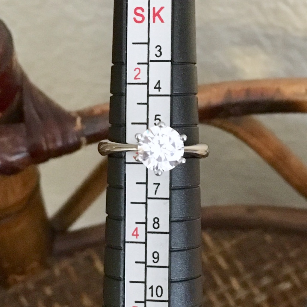 Boutique 1 Ct Cz Stainless Steel Engagement Ring Size 3
